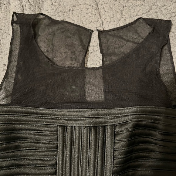 CACHE bondage black cocktail dress with mesh and satin details size 2 - Picture 4 of 4